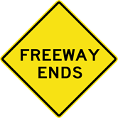 Image of a Freeway Ends Sign (W19-3)