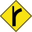 Image of a Curve — Side Road Left Sign (W2-3-1L)