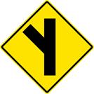 Image of a 45 Degree Side Road Left Sign (W2-3L)