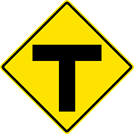 Image of a "T" Symbol Sign (W2-4)
