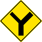 Image of a "Y" Symbol Secondary Left Sign (W2-5-1L)