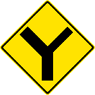 Image of a "Y" Symbol Secondary Right Sign (W2-5-1R)