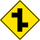 Image of a Offset Side Roads Right Sign (W2-7R)