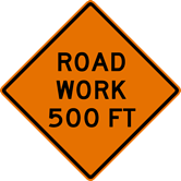 Image of a Road Work Sign (W20-1)