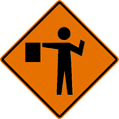 Image of a Flagger Symbol Sign (W20-7)