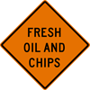 Image of a Fresh Oil and Chips Sign (W21-5-1)