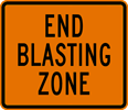 Image of a End Blasting Zone Sign (W22-3)