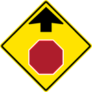 Image of a Stop Ahead Sign (W3-1)