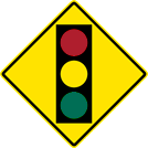 Image of a Signal Ahead Sign (W3-3)