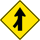 Image of a Merge Left Sign (W4-1L)