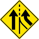 Image of a Right Lane Added Sign (W4-3R)