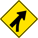 Image of a Entering Roadway Merge Sign (W4-5)