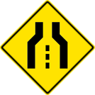 Single-Lane Transition Sign (W4-8) Image of a Single-Lane Transition Sign (W4-8)