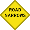 Image of a Road Narrows Sign (W5-1)