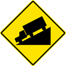 Image of a Hill Sign (W7-1)