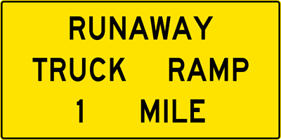 Image of a Advance Runaway Truck Ramp Sign (W7-4)