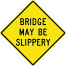 Image of a Bridge May Be Slippery Sign (W8-13B)