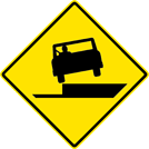 Image of a Shoulder Drop Off Left Sign (W8-17L)