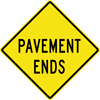 Image of a Pavement Ends Sign (W8-3)