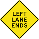 Image of a Left Lane Ends Sign (W9-1L)