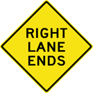 Image of a Right Lanes Ends Sign (W9-1R)