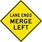 Image of a Lane Ends Merge Left Sign (W9-2L)