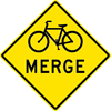 Bicycles Merging Sign (W9-5A) Image of a Bicycles Merging Sign (W9-5A)